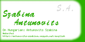 szabina antunovits business card
